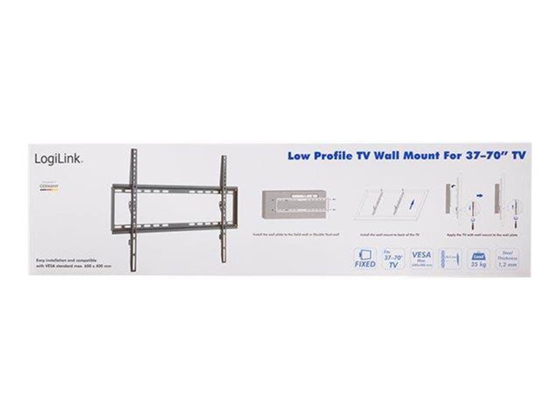 LogiLink TV wall mount 37–70" fixed 35 kg max. 35 kg 70" 200 x 200 mm