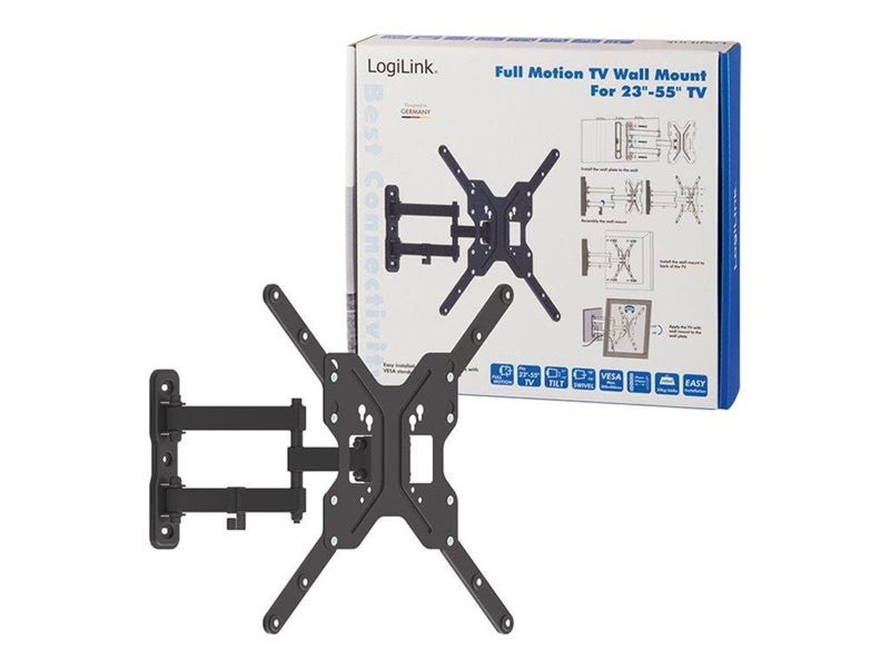 LogiLink TV wall mount 23–55" tilt swivel 30 kg max. 30 kg 55" 100 x 100 mm