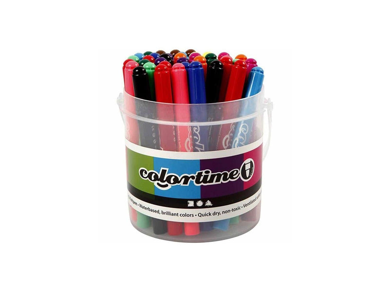 Creativ Company Bucket with 42 Jumbo pens 12 colors