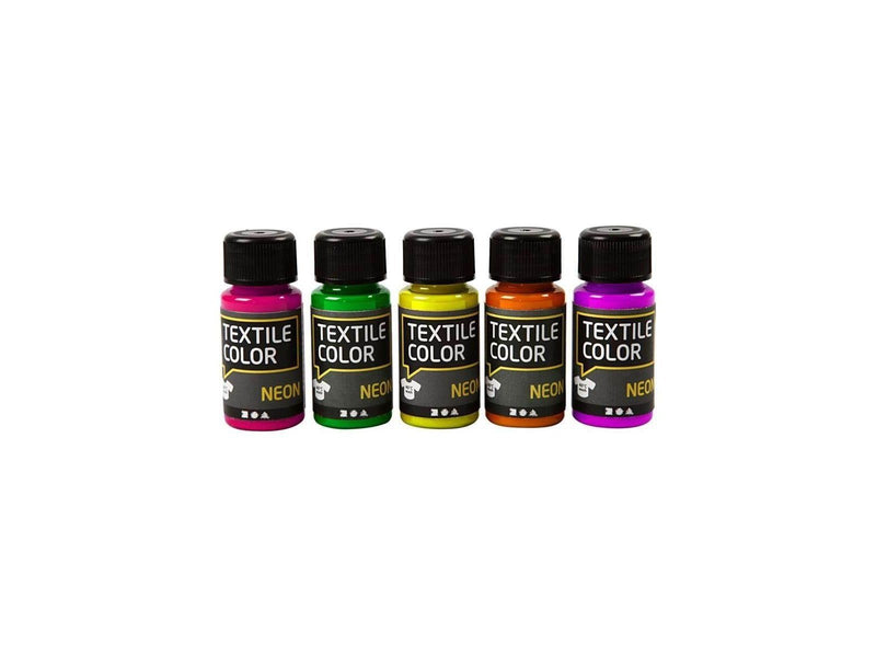 Creativ Company Neon Textile paint - Ass. colors 5x50ml