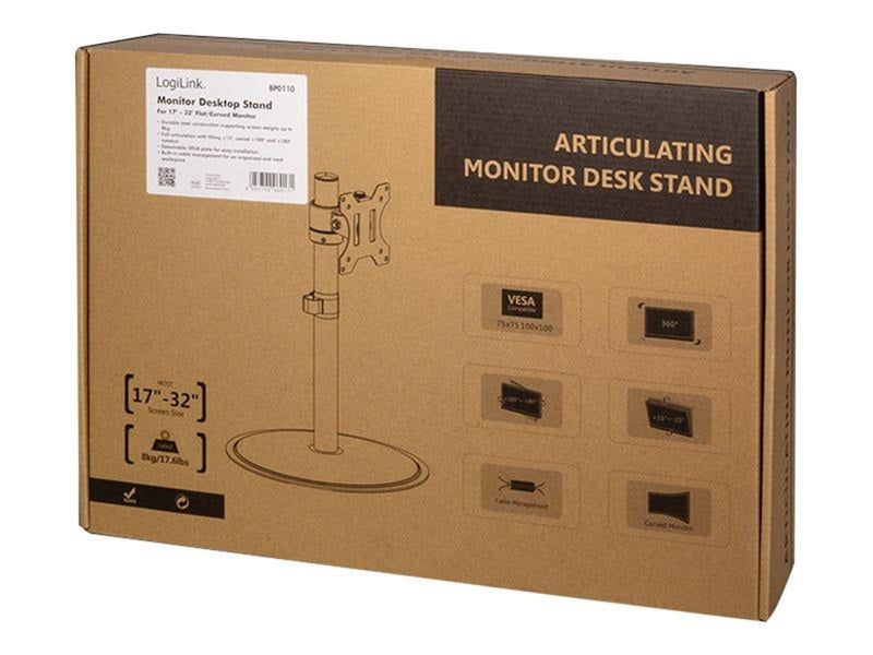 LogiLink Monitor stand 17–32" steel curved screens