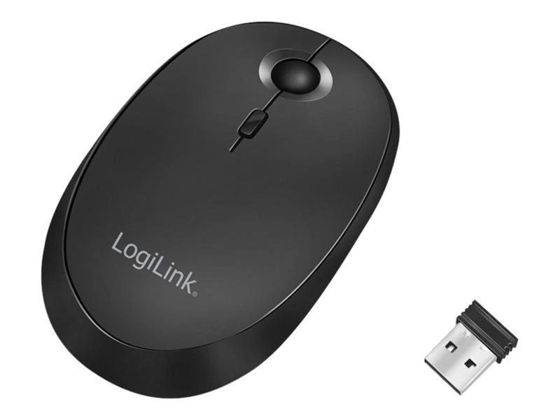 LogiLink Wireless & Bluetooth dual mouse 2.4 GHz 800/1200/1600 dpi black - Maus (Schwarz)