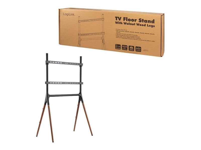 LogiLink TV stand 49–70" with walnut wooden legs 40 kg max. 40 kg 70" 200 x 200 mm