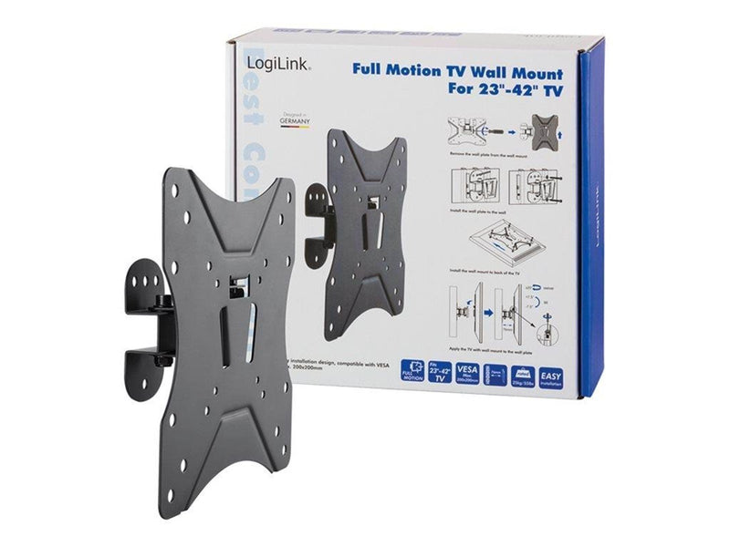 LogiLink TV wall mount 23–42" tilt swivel 25 kg max.