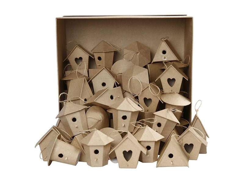 Creativ Company Birdhouses Papier mache 60st.