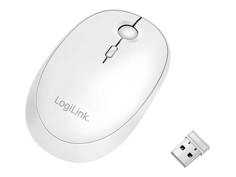 LogiLink Wireless & Bluetooth dual mouse 2.4 GHz 800/1200/1600 dpi white - Maus (Weiß)