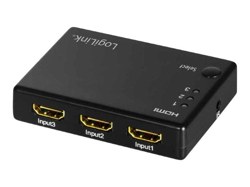 LogiLink HDMI switch 3x1-Port 1080p/60 Hz HDCP CEC RC