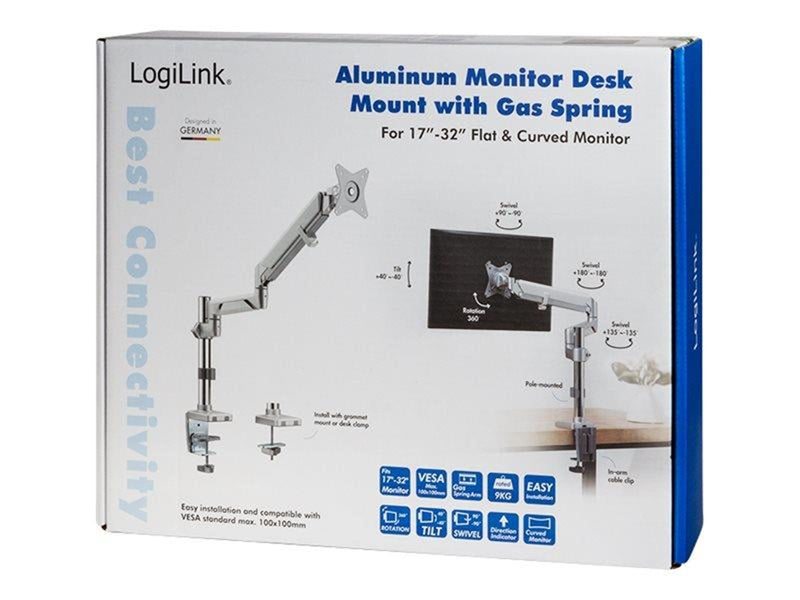 LogiLink Monitor mount 17–32" aluminum curved screens