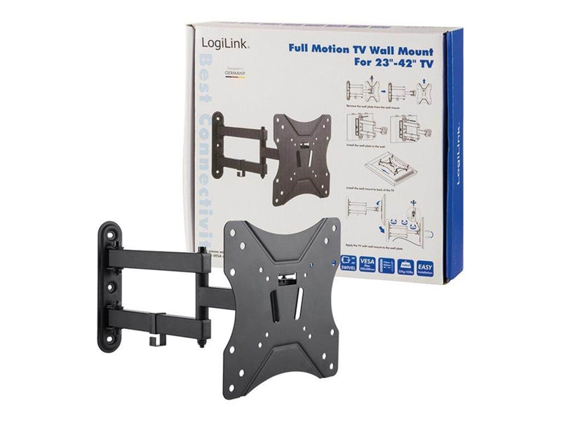 LogiLink TV wall mount 23–42" tilt swivel 25 kg max.