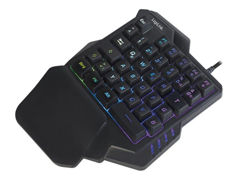 LogiLink Illuminated one-hand gaming keyboard black - Gaming Tastaturen - Schwarz