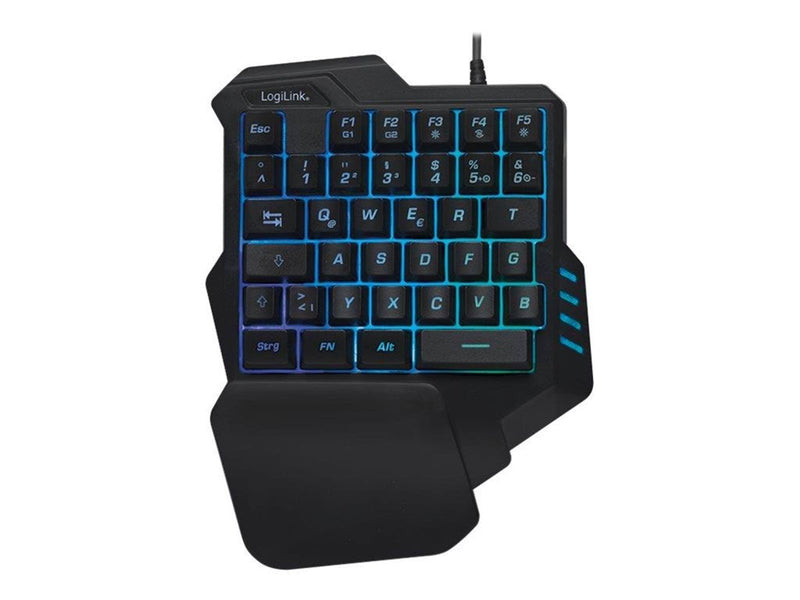 LogiLink Illuminated one-hand gaming keyboard black - Gaming Tastaturen - Schwarz