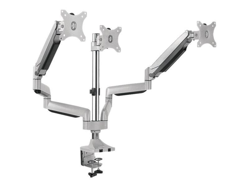 LogiLink Triple monitor mount 13–32" aluminum 2x gas spring