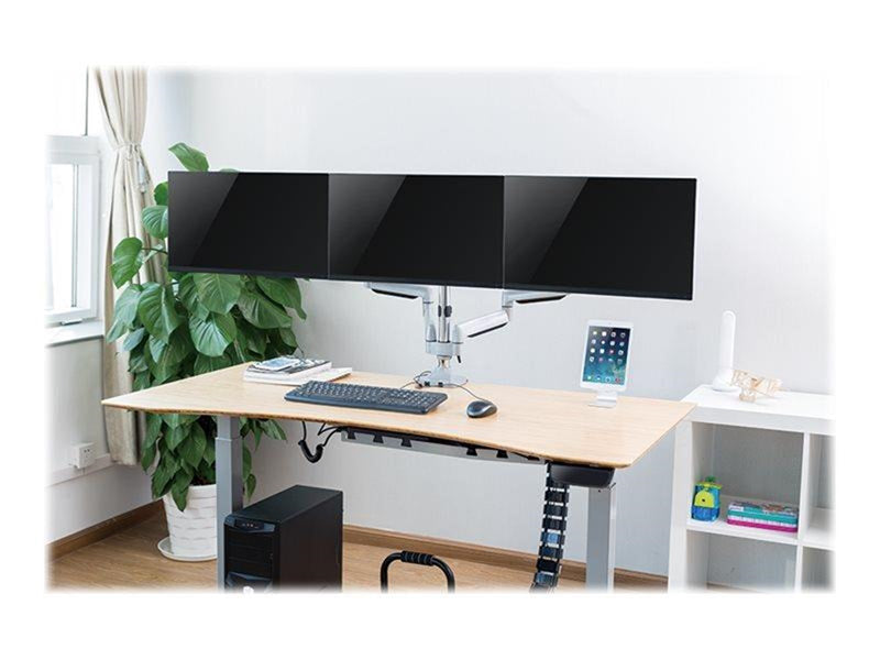 LogiLink Triple monitor mount 13–32" aluminum 2x gas spring