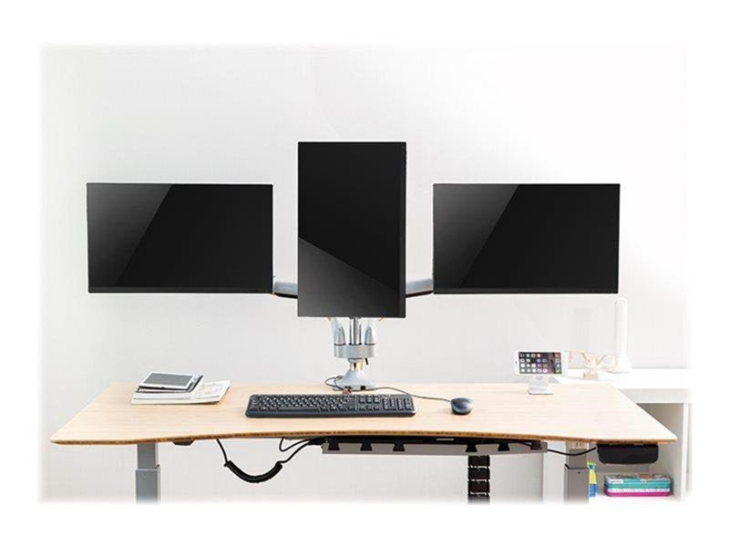 LogiLink Triple monitor mount 13–32" aluminum 2x gas spring