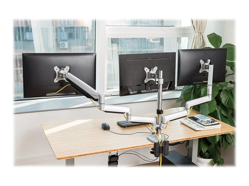 LogiLink Triple monitor mount 13–32" aluminum 2x gas spring