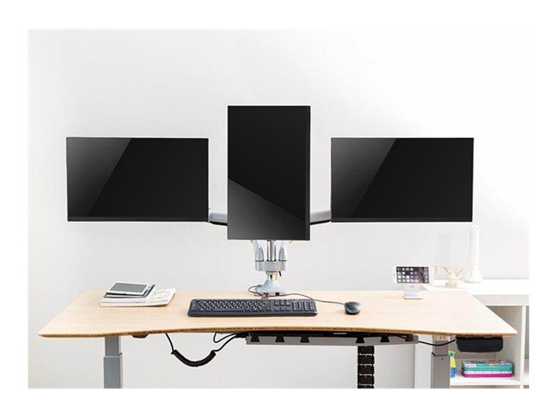 LogiLink Triple monitor mount 13–32" aluminum 2x gas spring