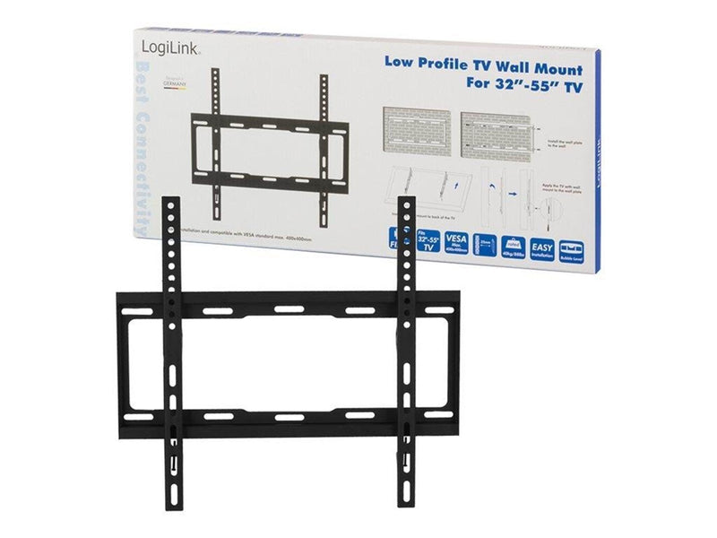 LogiLink TV wall mount 32–55" fixed 40 kg max. 40 kg 55" 200 x 100 mm