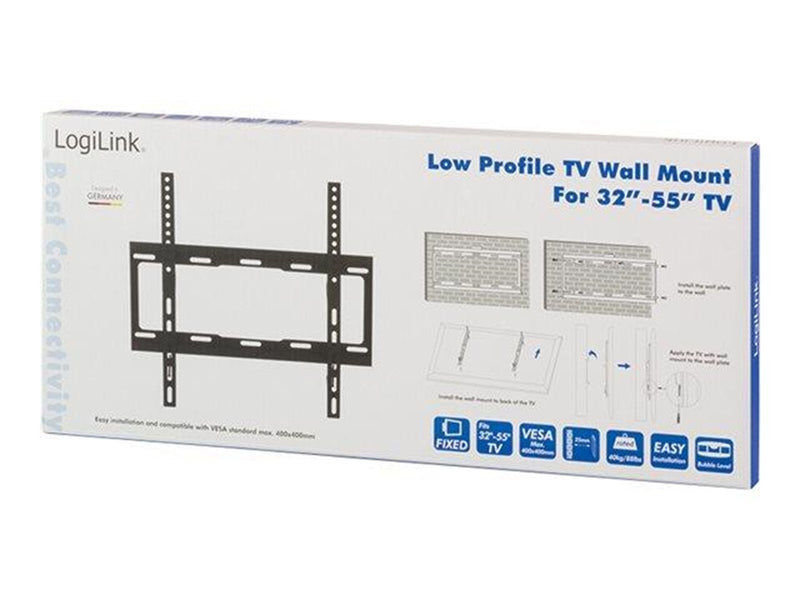 LogiLink TV wall mount 32–55" fixed 40 kg max. 40 kg 55" 200 x 100 mm