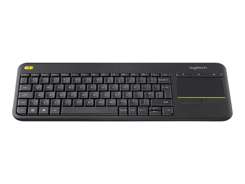 Logitech K400 Plus Ergonomic Wireless Touch - Tastaturen - Spanisch - Schwarz