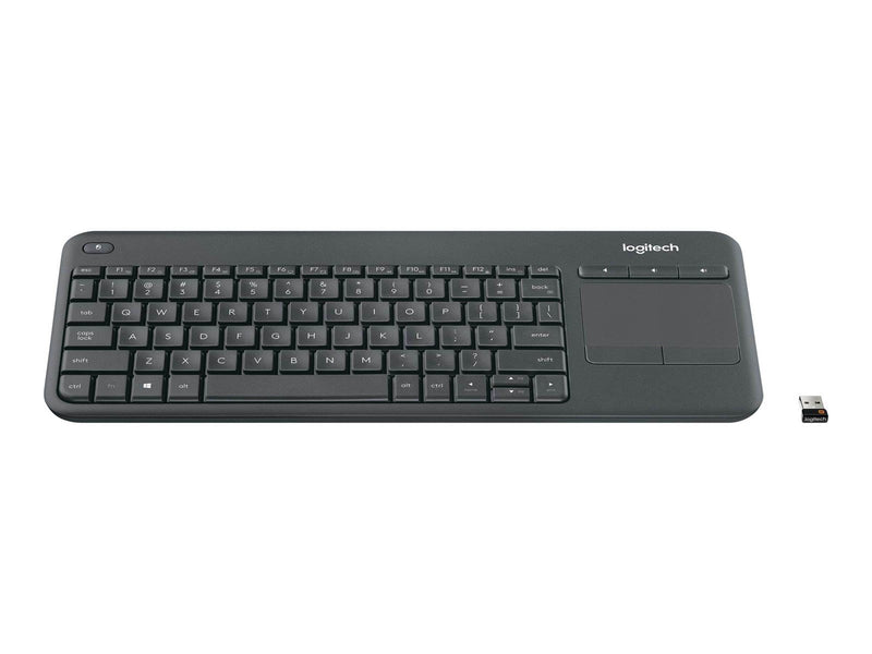 Logitech K400 Plus Ergonomic Wireless Touch - Tastaturen - Spanisch - Schwarz