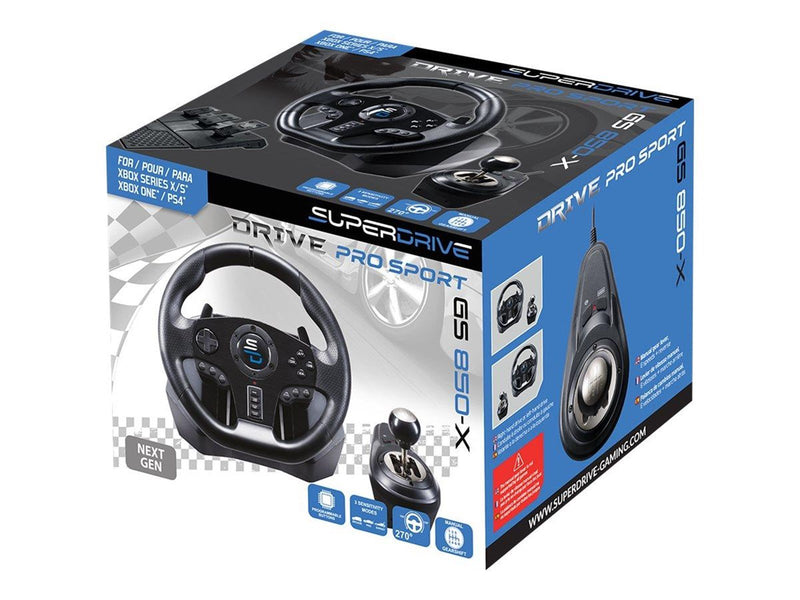 Subsonic Superdrive GS 850-X Steering Wheel - Wired Steering wheel & Pedal set - Sony PlayStation 4