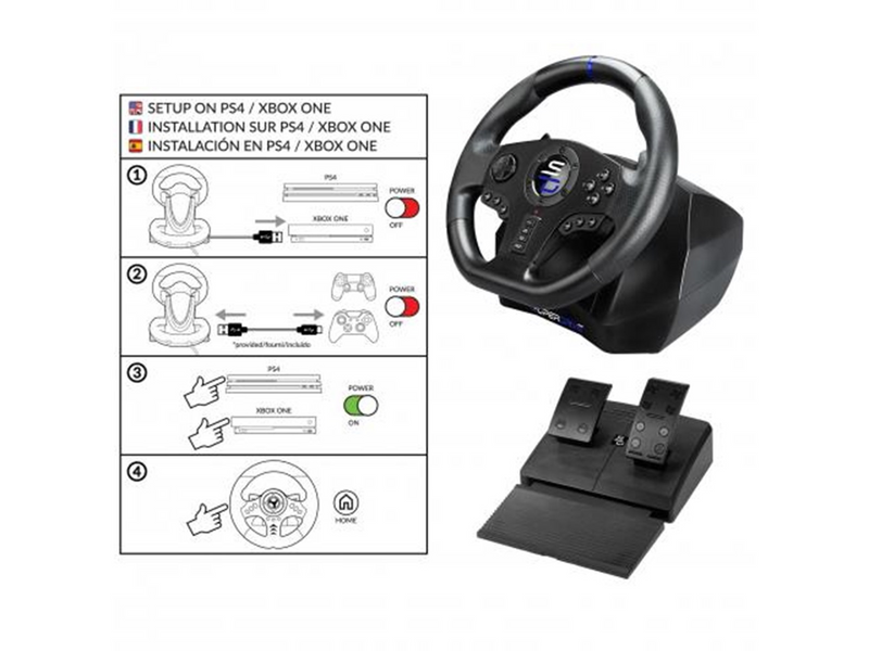 Subsonic Superdrive SV 750 Steering Wheel - Wired Wheel, gamepad and pedals set - Sony PlayStation 4
