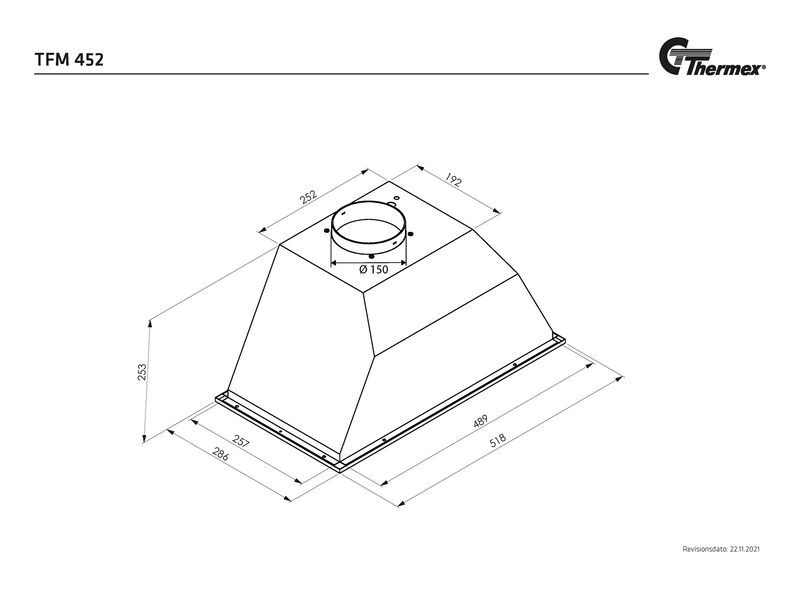THERMEX TFM 452, 520 mm, With motor, Stainless