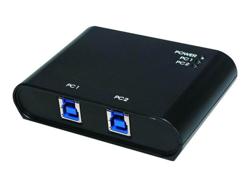 LogiLink 2-Port USB 3.0 sharing switch USB-Hubs - USB 3.2 - 2 - Schwarz