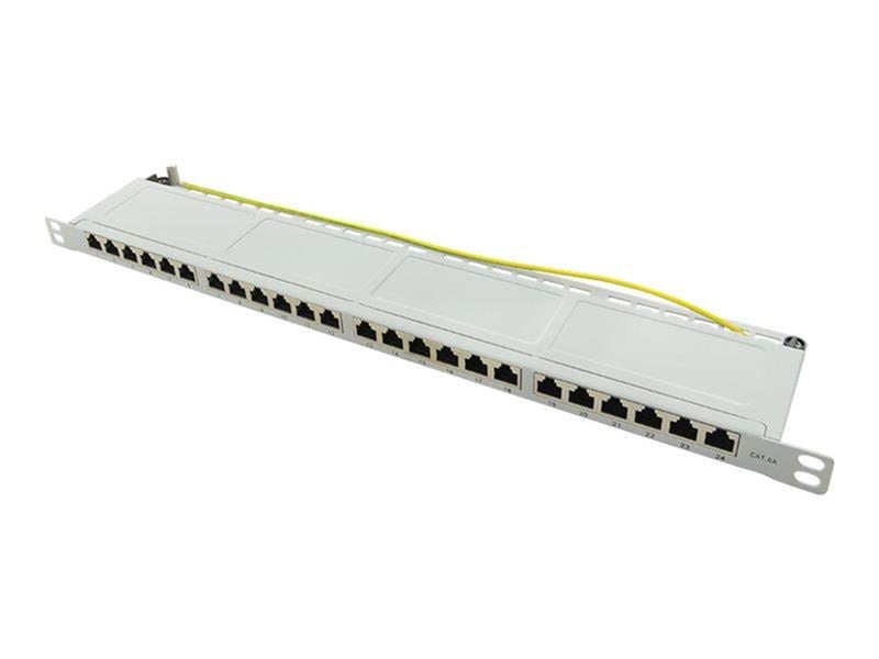 LogiLink Cat.6A Patch Panel 24 ports shielded 19 inch rack mount only 0.5U light grey