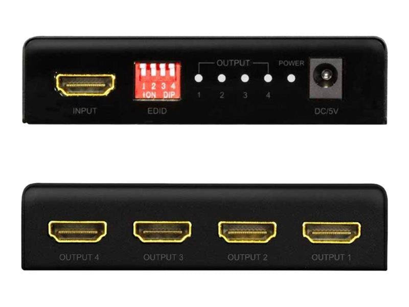 LogiLink HDMI splitter 1x4-Port 4K/60 Hz HDCP EDID HDR CEC downscaler