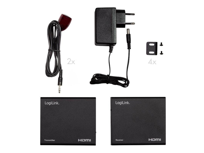 LogiLink HDMI extender/splitter set over IP 70 m 1x2-Port.4K/60 Hz.HDR.IR.POC