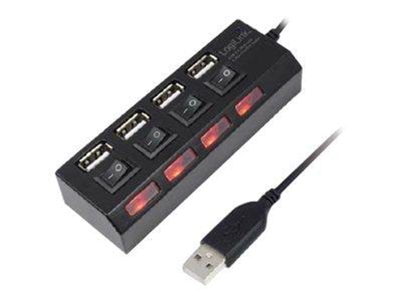 LogiLink USB 2.0 HUB 4-port with ON/OFF switch USB-Hubs - 4
