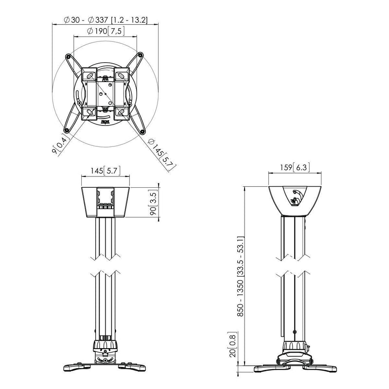 Vogel's PPC 1585 Projektor-Deckenhalterung für 30-337mm (1,2-13,2')