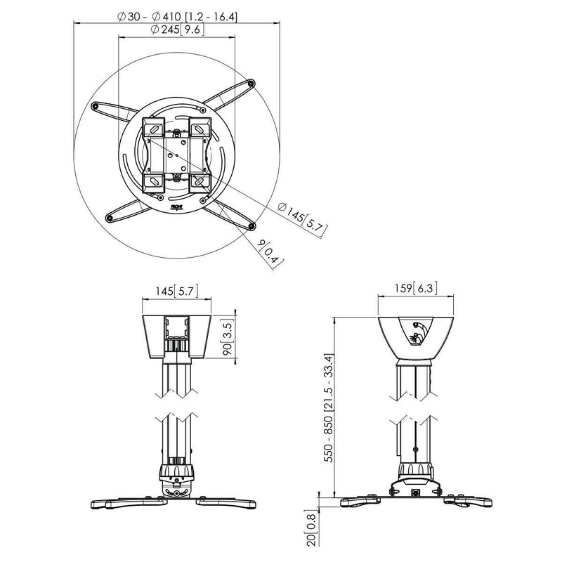 Vogel's PPC 2555 Projektor-Deckenhalterung für 30-410mm (1,2-13,2')