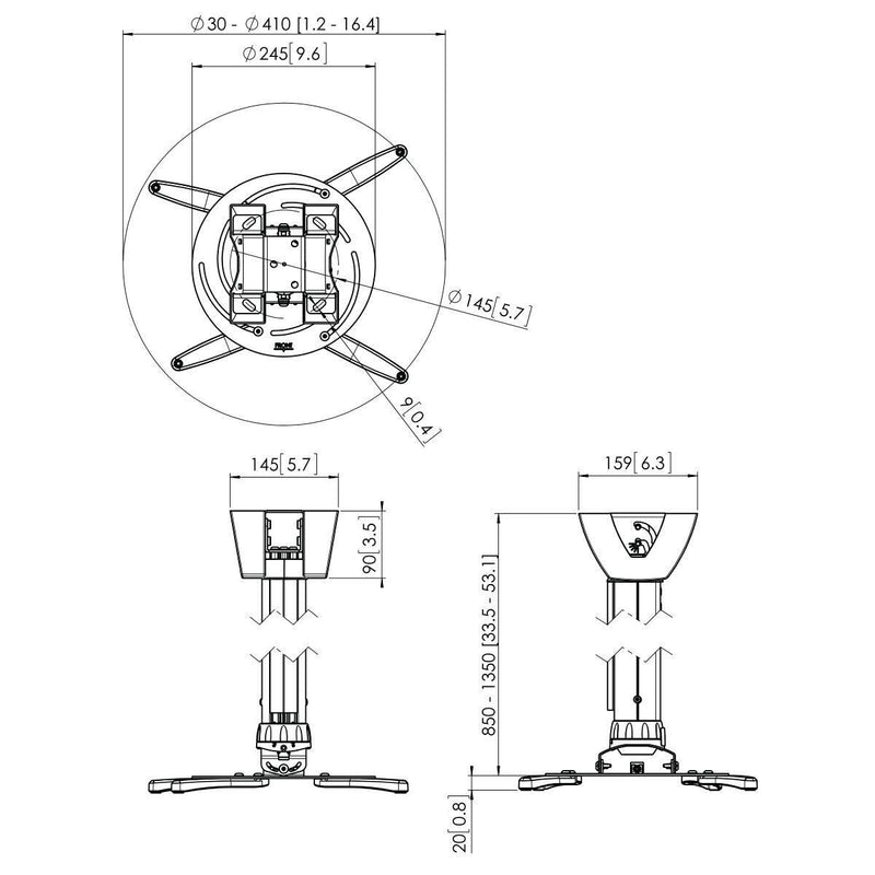 Vogel's PPC 2585 Projektor-Deckenhalterung für 30-410mm (1,2-13,2')
