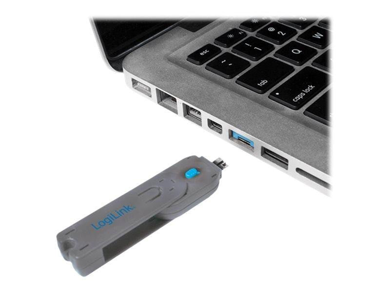 LogiLink USB-A port blocker (1x key and 4x locks)