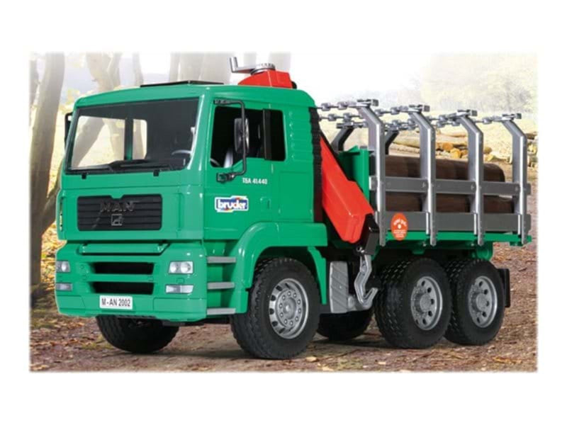 Bruder MAN TGA Timber truck with loading crane and 3 trunks