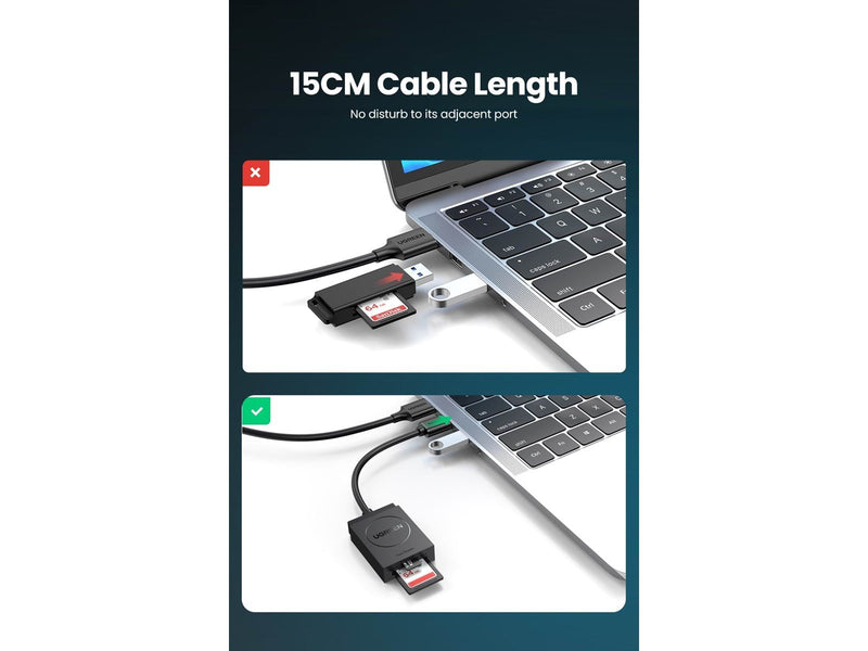 UGREEN 2-in-1 USB-A SD/TF Card reader