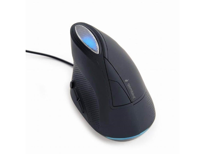 Gembird Ergonomic 6-button wired optical mouse - Vertical mouse (Schwarz)