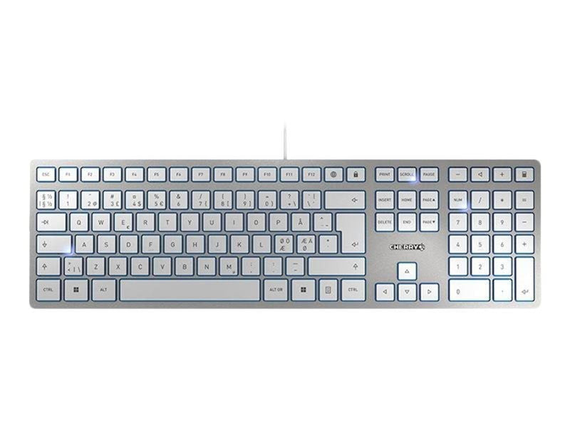 Cherry KC 6000 SLIM - Tastaturen - Nordisch - Silber