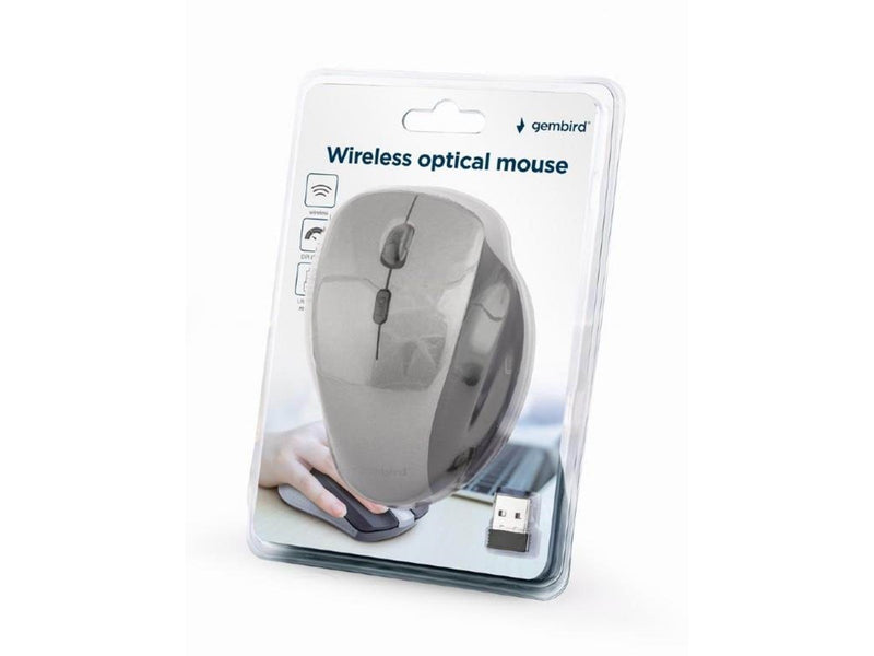 Gembird Ergonomic wireless optical mouse 6B-02 - Maus (Silber)