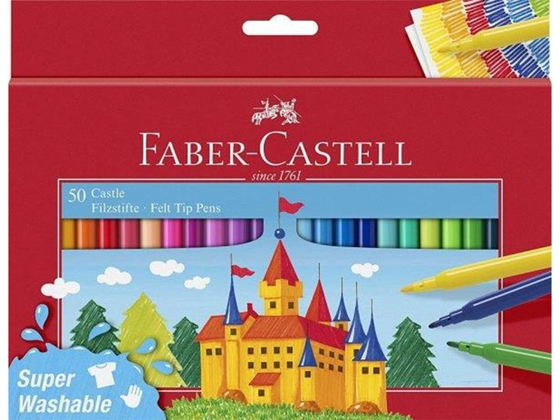 Faber Castell Felt Tip Pen Castle Pack of 50 in Cardboard Box