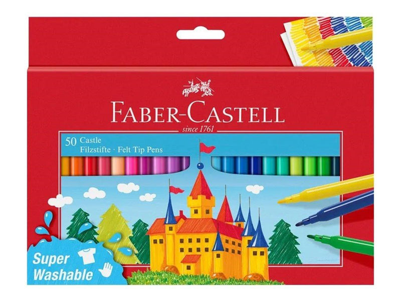 Faber Castell Felt Tip Pen Castle Pack of 50 in Cardboard Box
