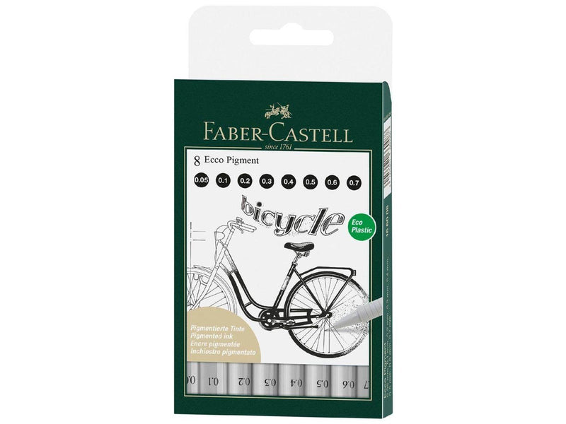 Faber Castell Ecco Pigment Fineliner wallet of 8 black