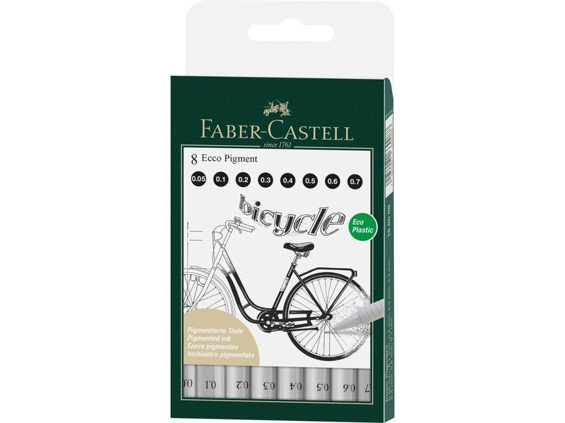 Faber Castell Ecco Pigment Fineliner wallet of 8 black