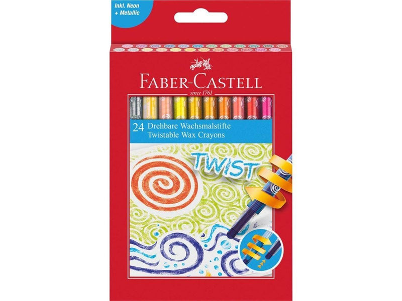 Faber Castell Wax crayon twistable cardboard box of 24