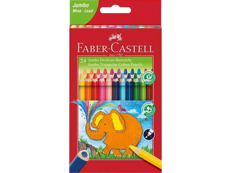 Faber Castell Jumbo Triangular colour pencils wallet of 24