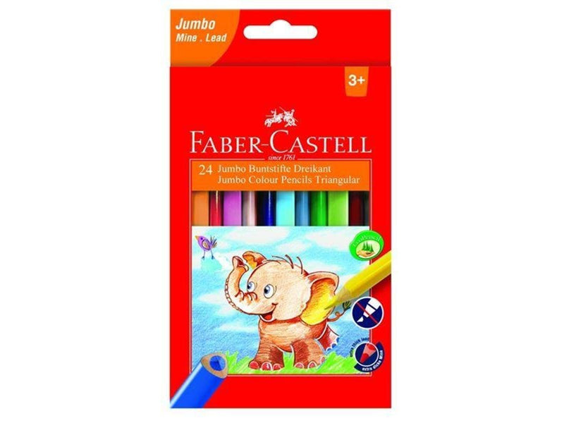 Faber Castell Jumbo Triangular colour pencils wallet of 24