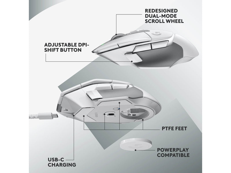 Logitech G502 X LIGHTSPEED Wireless - Gaming Maus (Weiß)