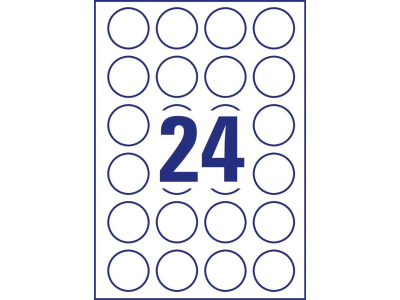 Avery Round labels white